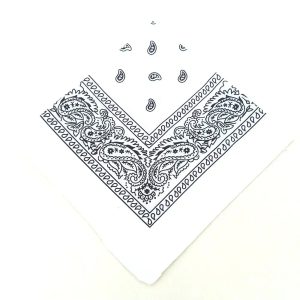 Bandana motif paisley blanc
