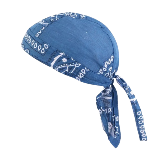 Bandana pour la tête motif paisley bleu