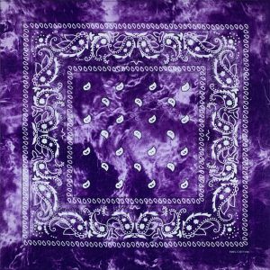Bandana effet tie-dye motif paisley violet