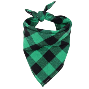 Bandana pour chien à carreaux vert