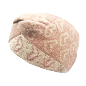 Bandana pour femme chaud rose avec cœurs blanc