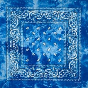 Bandana effet tie-dye motif paisley bleu clair
