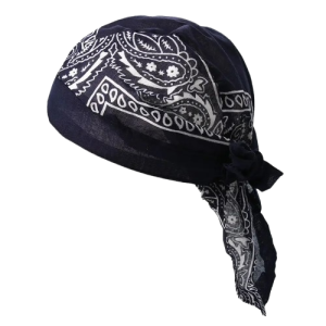 Bandana pour la tête motif paisley bleu foncé