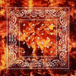 Bandana effet tie-dye motif paisley orange