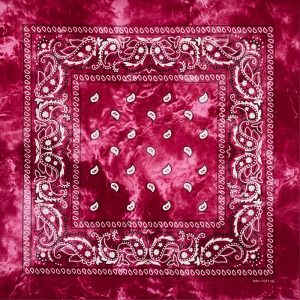 Bandana effet tie-dye motif paisley rose