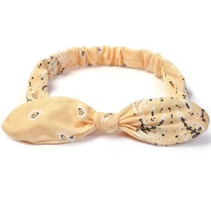Bandana fin élastique pour femme motif paisley jaune clair
