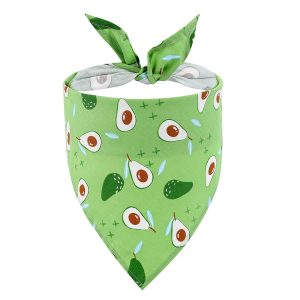 Bandana pour chien vert motif avocat