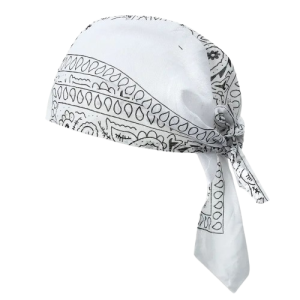 Bandana pour la tête motif paisley blanc